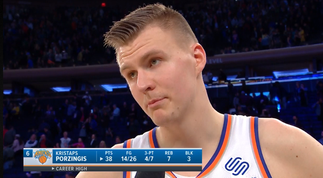 Record en carrière pour Kristaps Porzingis 38 points sur Denver 3ème