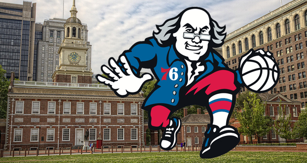 Clin d’œil au passé : les 76ers dévoilent un nouveau logo à l’effigie de Benjamin Franklin - TrashTalk