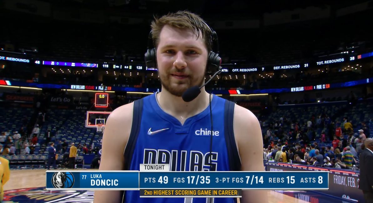Luka Doncic a bien mérité son All-Star Break : 49 points, 15 rebonds et ...