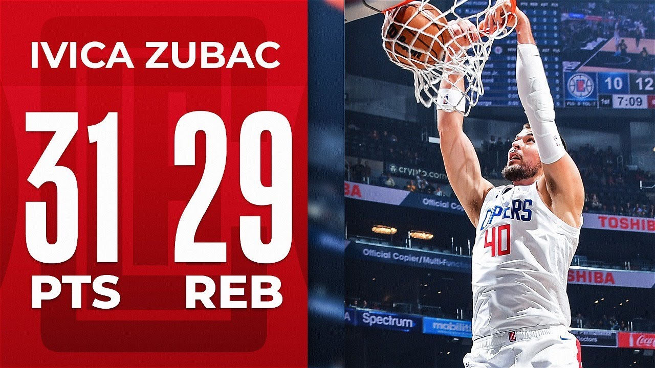 Historique Ivica Zubac 31 points et 29 rebonds pour le pivot des Clippers