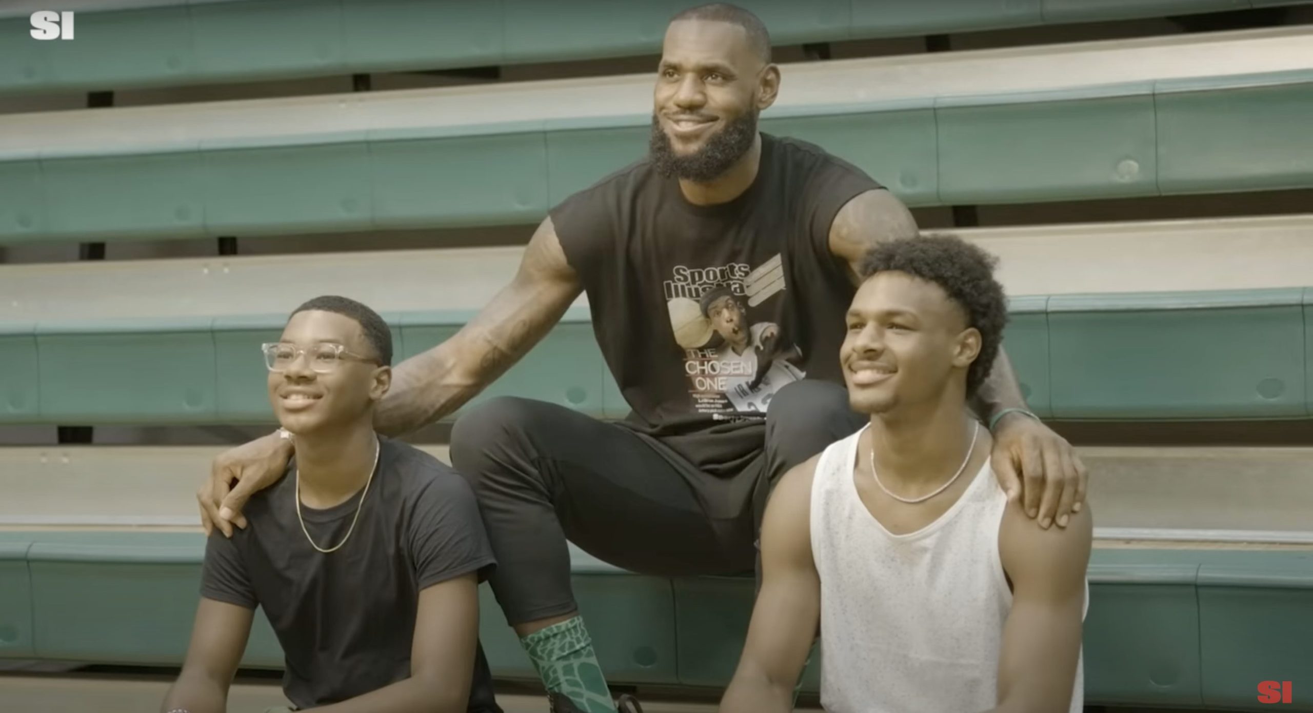 LeBron James trains along with his sons in New York