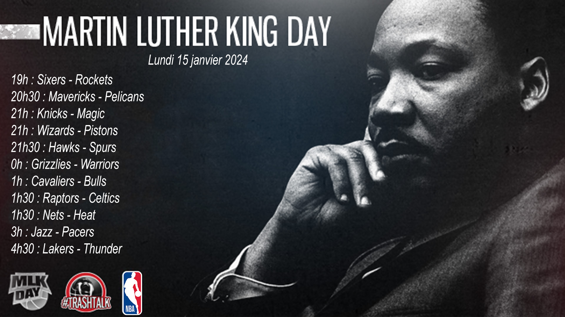 MLK Day 2024 : rendez-vous à 19h pour 12h de NBA non stop