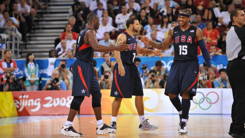 Dwyane Wade Deron Williams Carmelo Anthony Team USA 9 juillet 2024