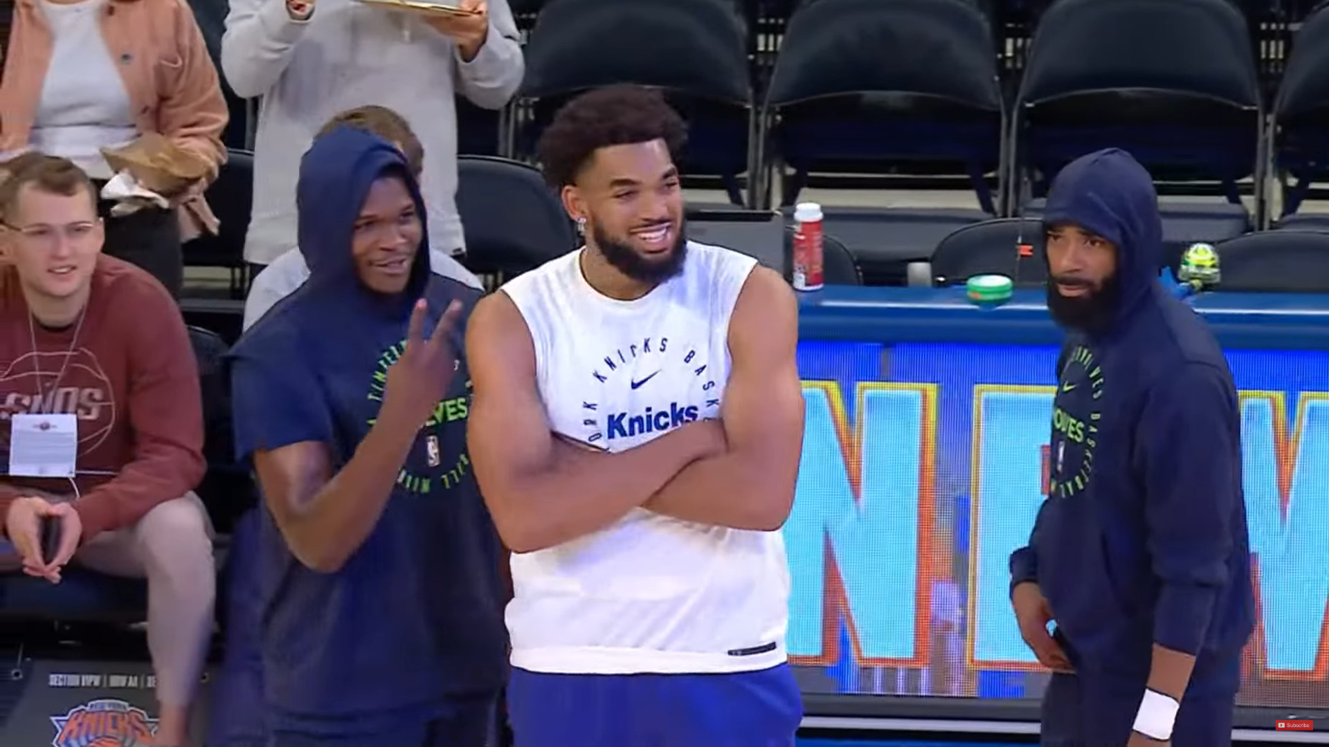 Karl-Anthony Towns played for the first time against the Wolves