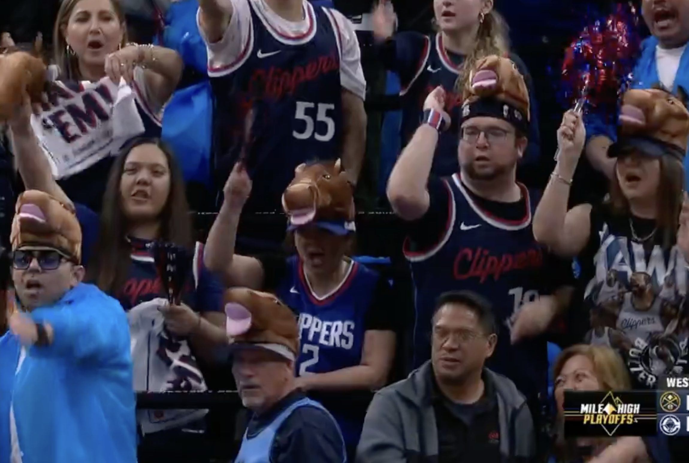 Têtes de cheval, fan des Clippers