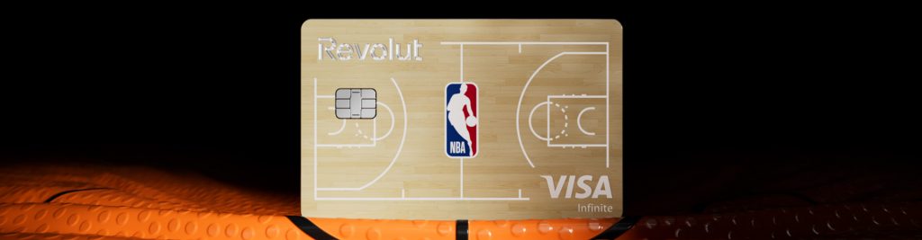 Bannière carte Revolut métalisée NBA