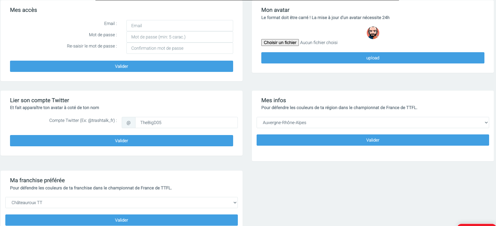 Créer un compte TTFL - Page mes informations