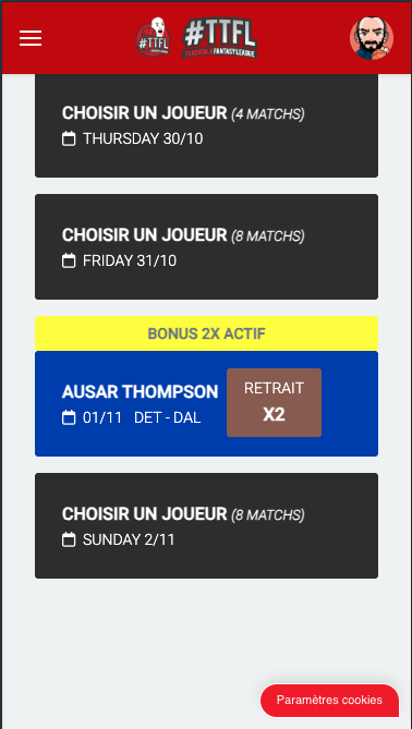 TTFL - Bonus x2 actif