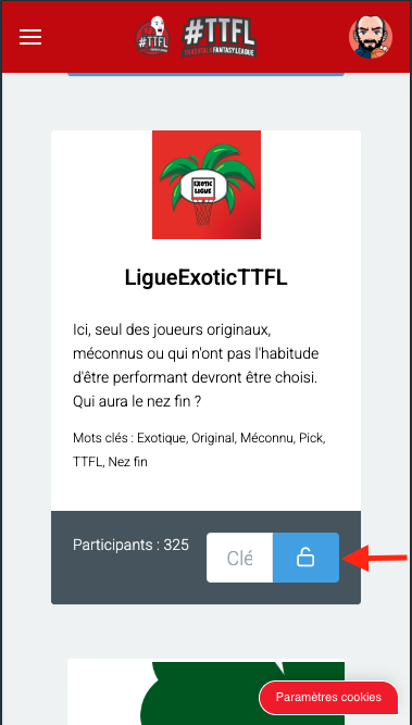TTFL - rejoindre un défi clef privée
