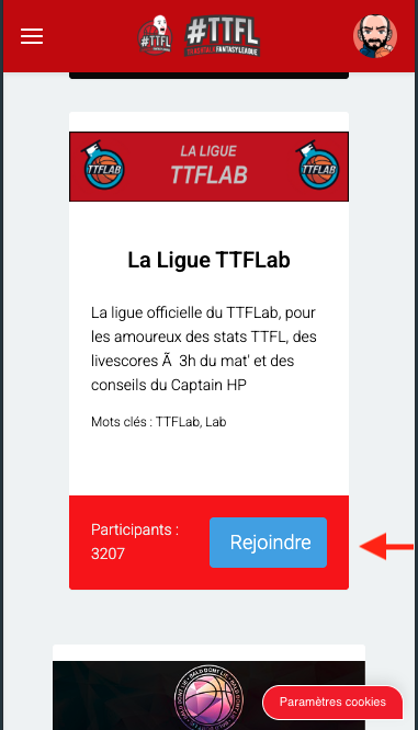 TTFL - rejoindre un défi