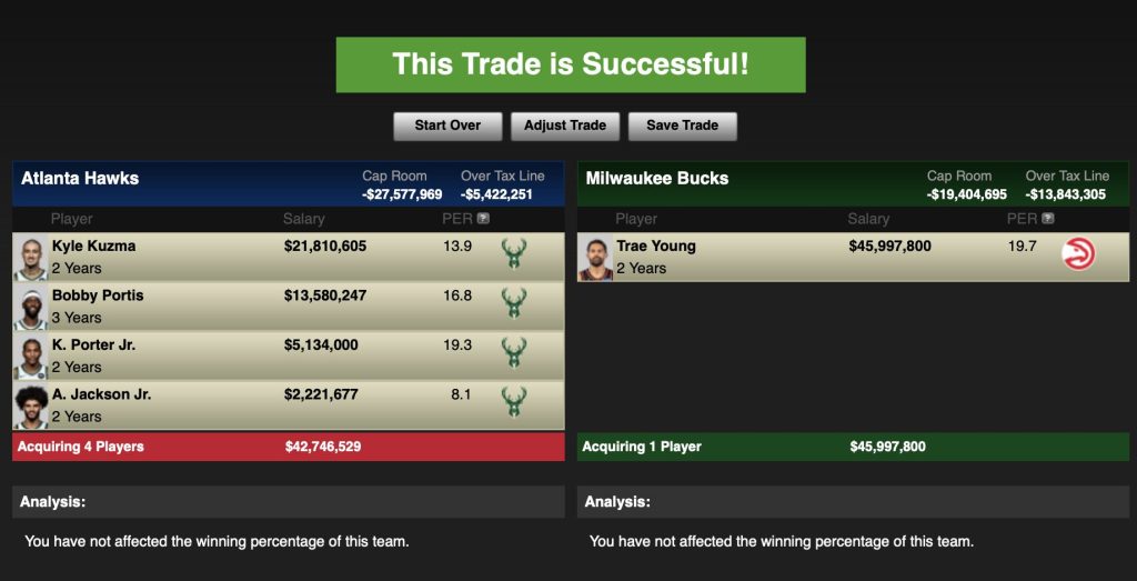 Trade machine Trae Young 3