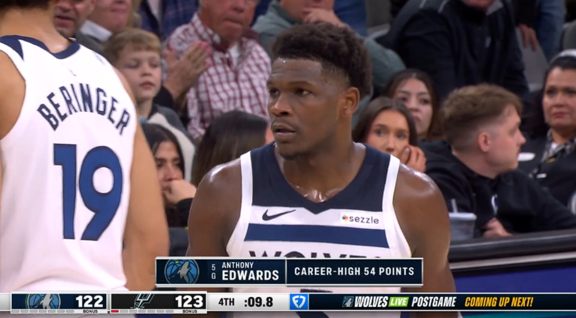 Un record en carrière au goût amer pour Anthony Edwards (55 points)