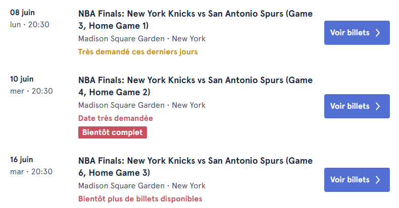 Hellotickets billets Knicks Finales NBA 2026