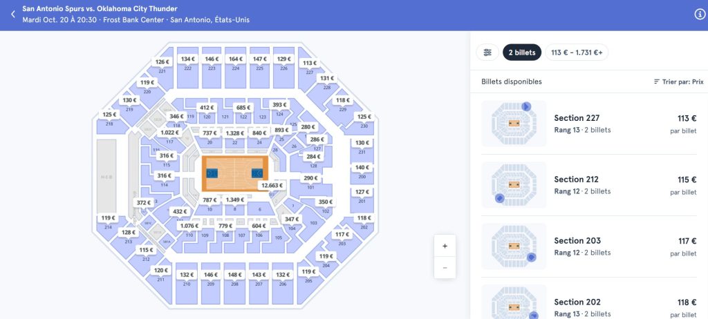 Spurs Thunder 20 octobre 2026 Hellotickets NBA